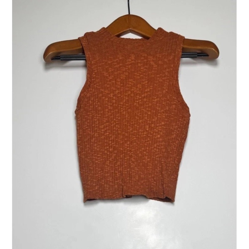 Almost Famous Vest Sweater Women Medium Rust Chunky Knit Crewneck Walking Winter